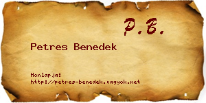 Petres Benedek névjegykártya